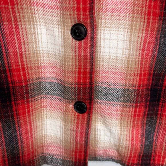 Lucky Brand Women’s Medium Plaid Unisex Red Black Plaid Jacket Autumn - Picture 8 of 10